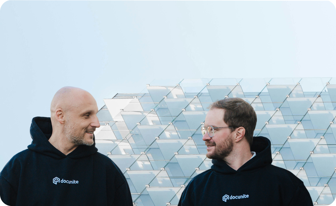 Patrick Penn and Mark Scharpenack at the docunite office