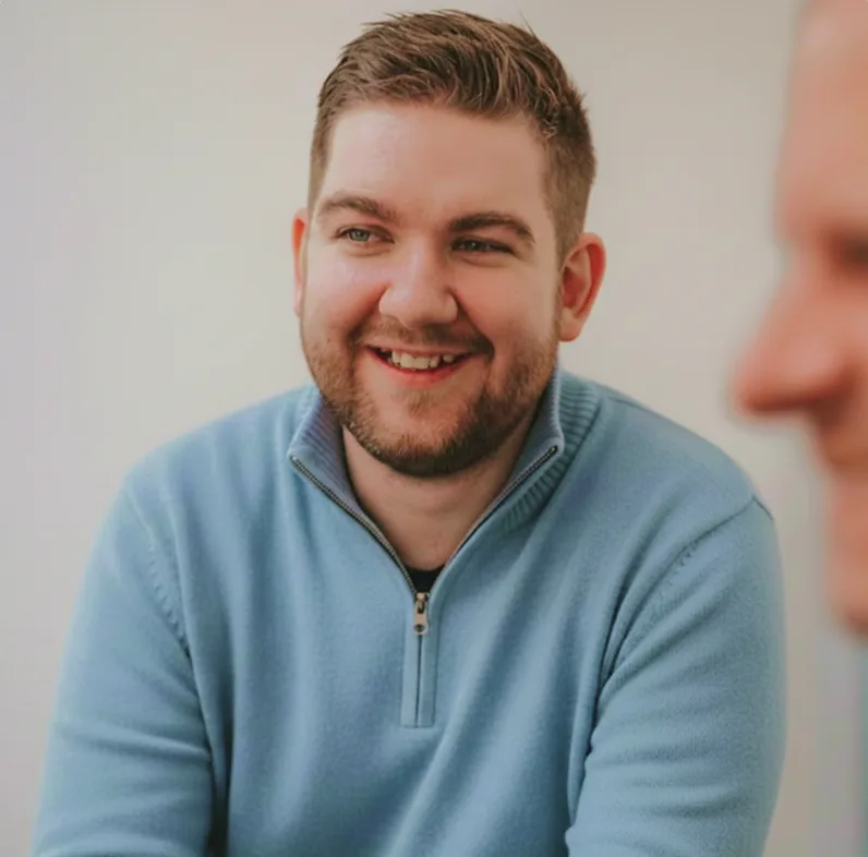 Dustin at the docunite office